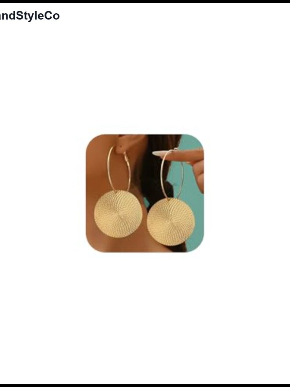 Boho Large Disc Hoop Earrings Gold Hammered Hip Hop Statement Jewelry